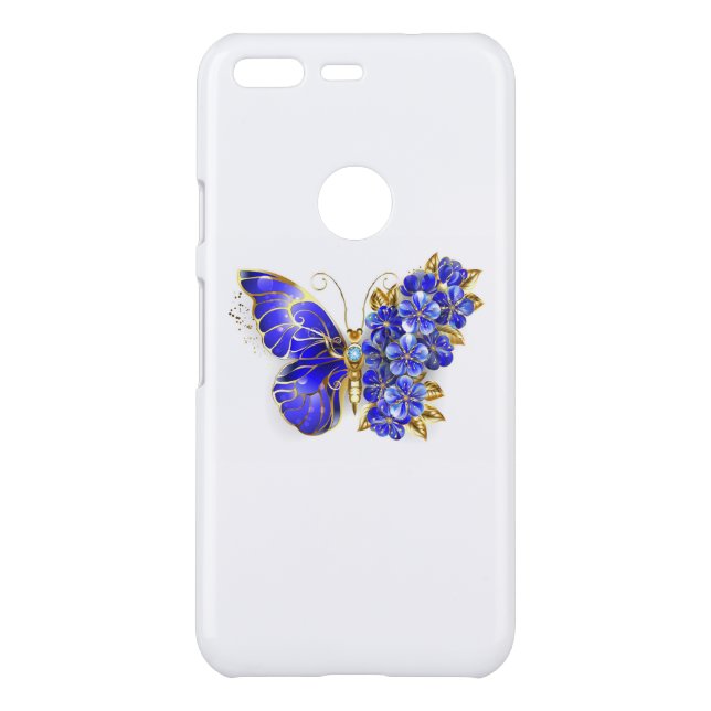 Flower Sapphire Butterfly Uncommon Google Pixel Case (Back)