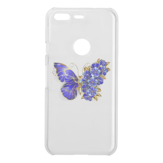 Flower Sapphire Butterfly Uncommon Google Pixel Case (Back)
