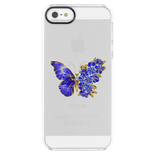 Flower Sapphire Butterfly Clear iPhone SE55s Case