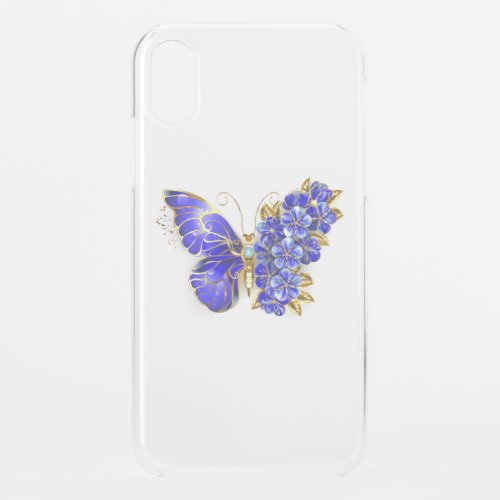 Flower Sapphire Butterfly iPhone XR Case