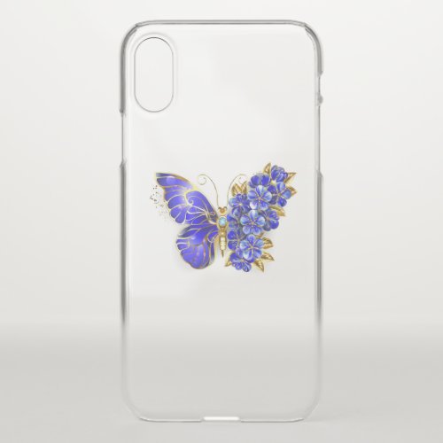 Flower Sapphire Butterfly iPhone X Case