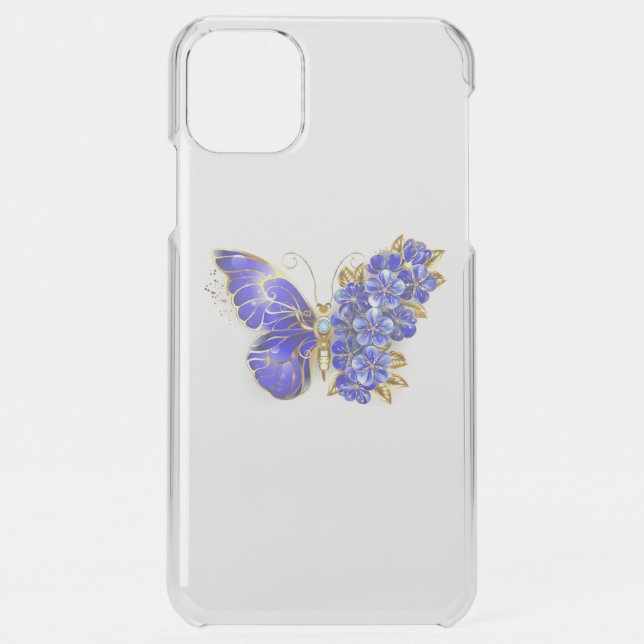 Flower Sapphire Butterfly Uncommon iPhone Case (Back)