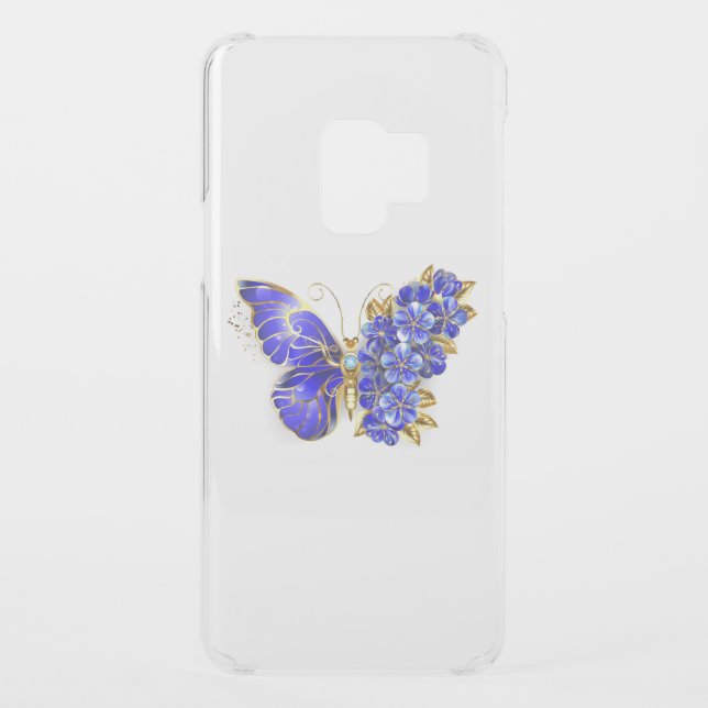 Flower Sapphire Butterfly Uncommon Samsung Galaxy Case (Back)