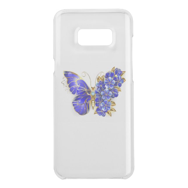 Flower Sapphire Butterfly Uncommon Samsung Galaxy Case (Back)