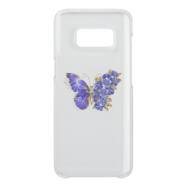 Flower Sapphire Butterfly Uncommon Samsung Galaxy Case (Back)