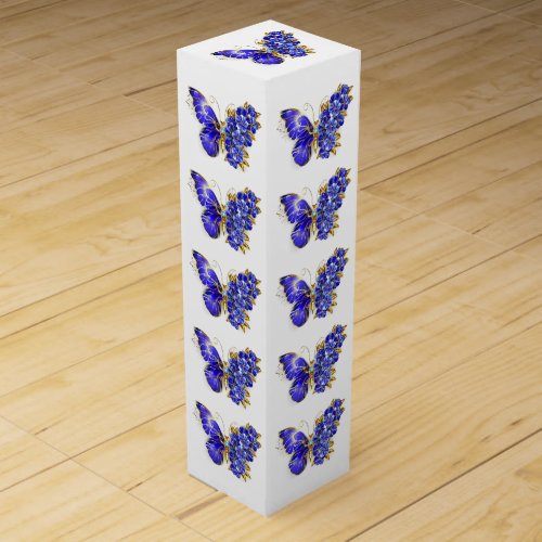 Flower Sapphire Butterfly Wine Box