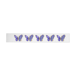 Flower Sapphire Butterfly Wrap Around Label