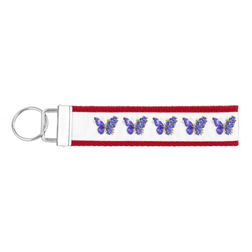 Flower Sapphire Butterfly Wrist Keychain