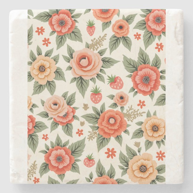 flower scenery stone coaster (Front)