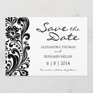 Flower Scroll Save the Date