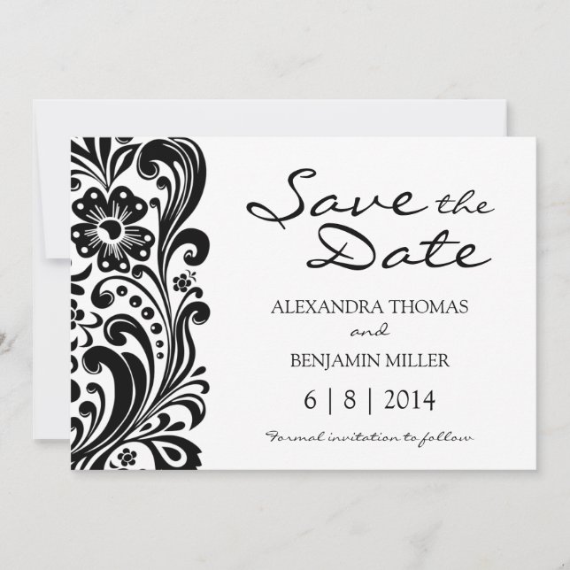 Flower Scroll Save the Date (Front)