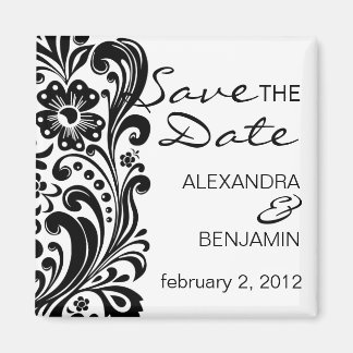 Flower Scroll | Save the Date Magnet