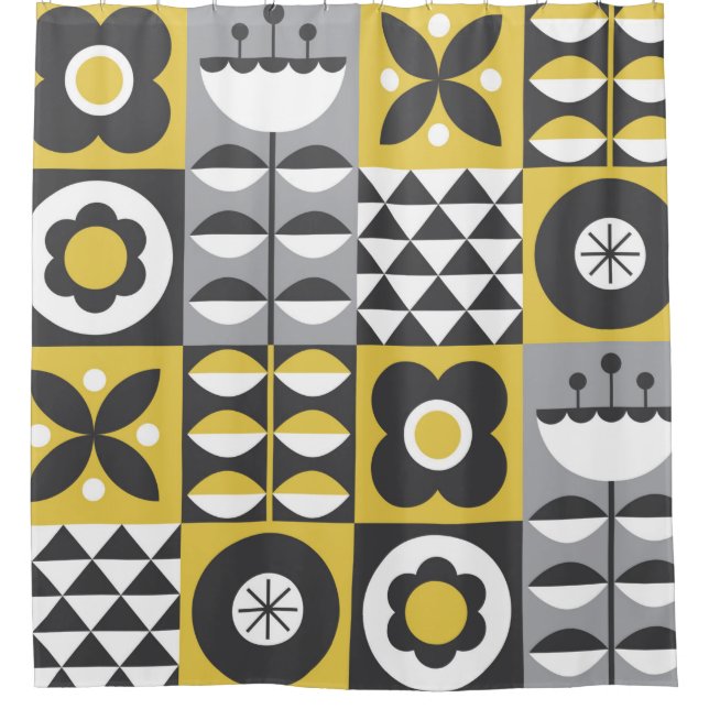 Flower seamless pattern design. Scandinavian style Shower Curtain (Front)