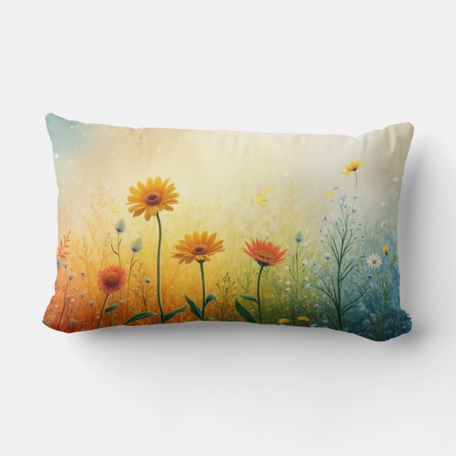 Flower season Throw Pillow (Back)
