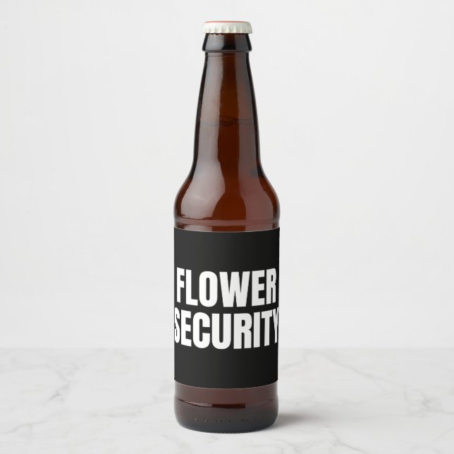 Flower Security Ring Bearer  Beer Bottle Label (Front)