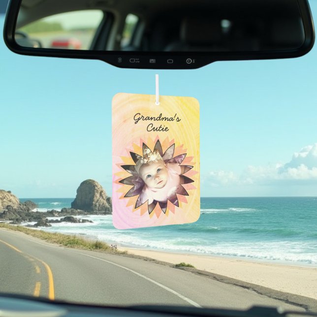 Flower Shape Custom Photo Colorful Back Template Air Freshener (custom photo front and back design )
