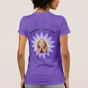 Flower Shape Custom Photo Pastel Purple Template T-Shirt