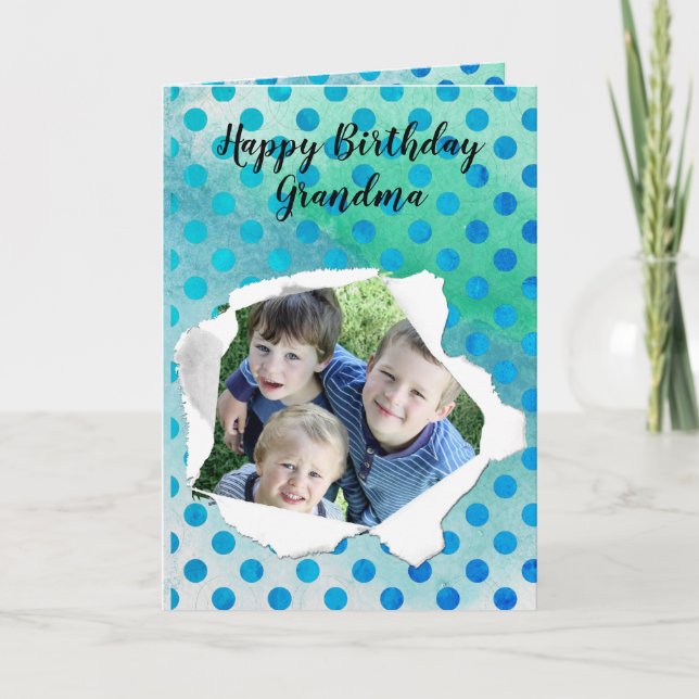 Flower Shape Custom Photo Pastel Watercolor Card (Front)