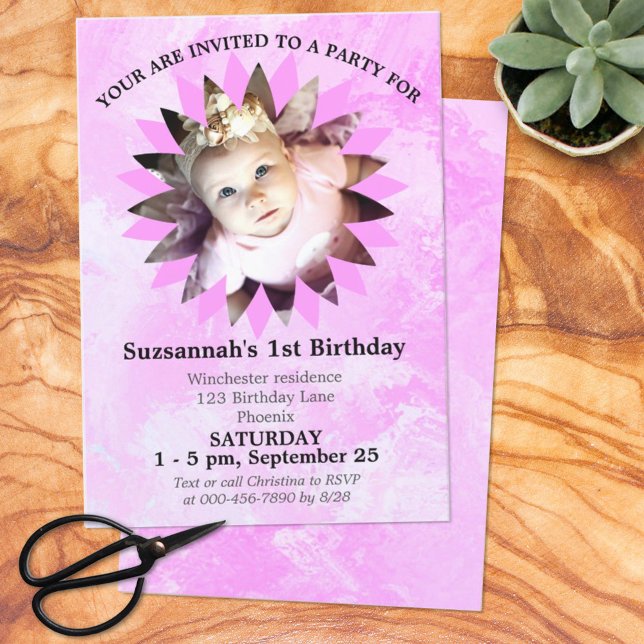 Flower Shape Photo Pink Watercolor Template (Creator Uploaded)