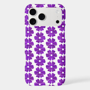 Flower Shape Plaid Purple Pink iPhone Slim Case