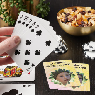 Flower Shape Replaceable Photo Colorful Background Poker Cards