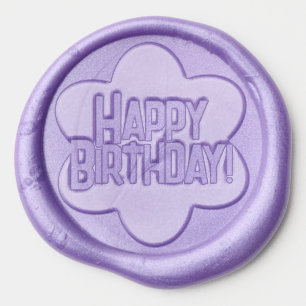 Flower Shape Symbol Happy Birthday Custom Cute Wax Seal Sticker