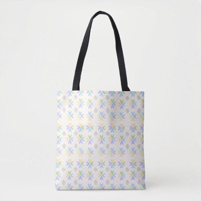 flower shapes in soft rainbow colors tote bag (Front)