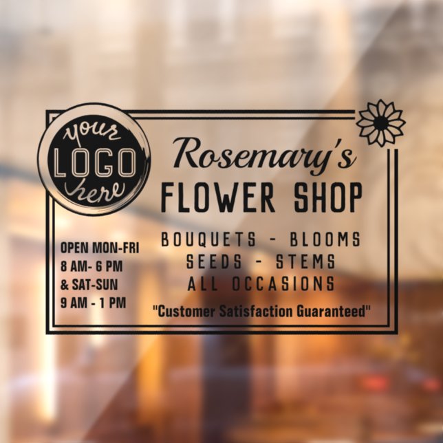 Flower Shop Custom Florist Logo Easy Advertising W Window Cling (Sheet 2)