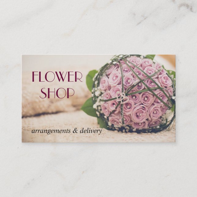 Flower Shop Delivery Florist Business Card (Front)