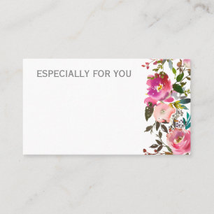 Flower Shop Florist Bouquet Message Business Card