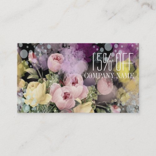 Flower shop Florist watercolor pink floral Business Card