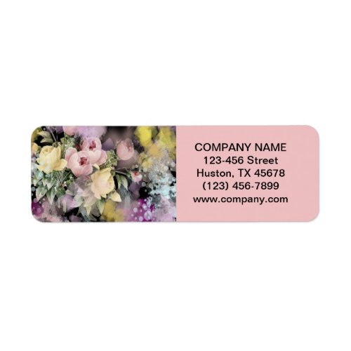 Flower shop Florist watercolor pink floral Label