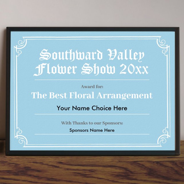 Flower Show Certificate Poster (Creator Uploaded)