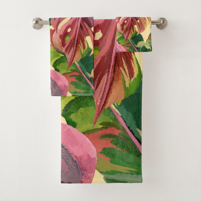 Flower Shower Curtain Bath Towel Set (Insitu)