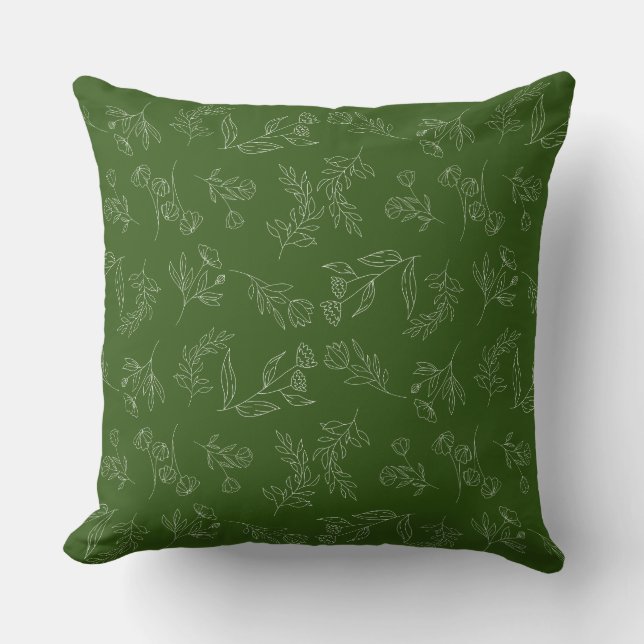 Flower silhouette pattern throw pillow (Front)
