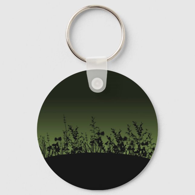 Flower Silhouettes Key Chain (Front)