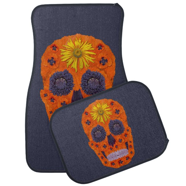 Flower Skull 1 Car Mat (Set)