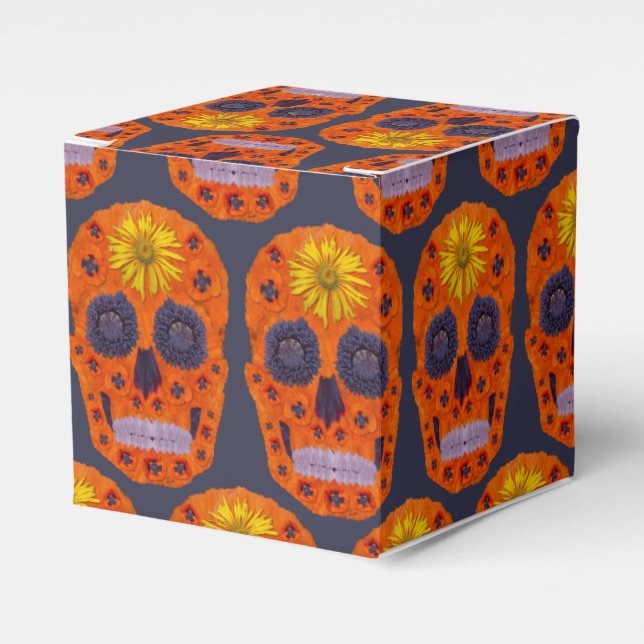 Flower Skull 1 Favor Boxes (Front Side)