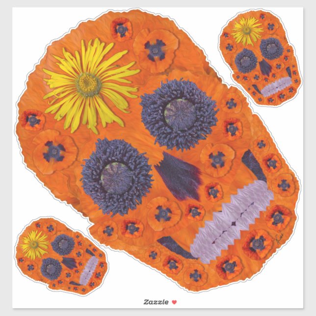 Flower Skull 1 Sticker (Sheet)
