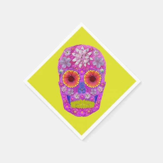 Flower Skull 2 Napkins (Corner)