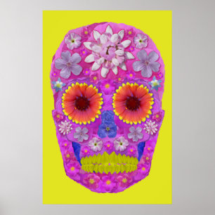 Flower Skull 2 Poster