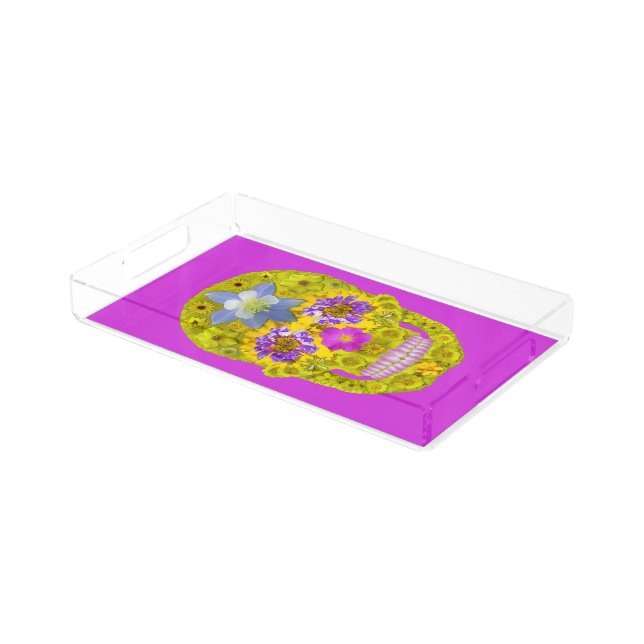 Flower Skull 3 Acrylic Tray (Angled)