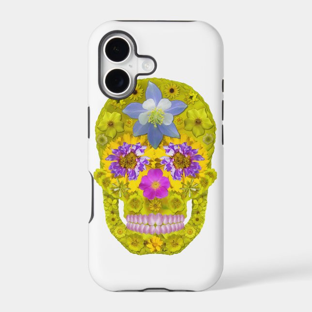 Flower Skull 3 Iphone Case (Back)