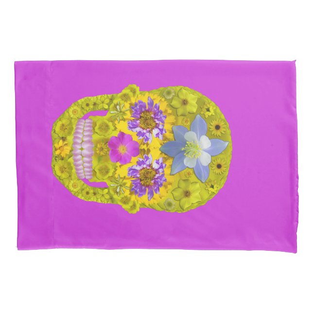 Flower Skull 3 Pillow Case (Front-Left)