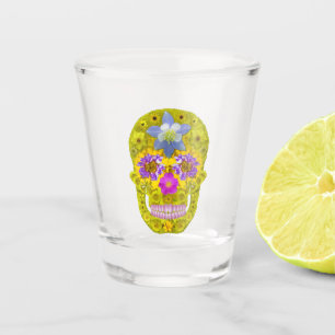 Flower Skull 3 Shot Glass