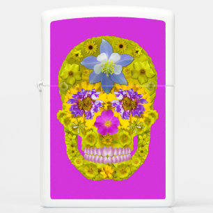 Flower Skull 3 Zippo Lighter