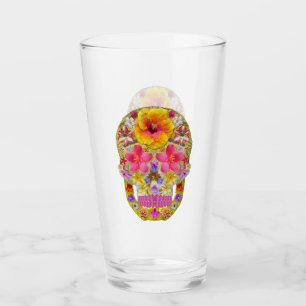 Flower Skull 4-Tropical Glass