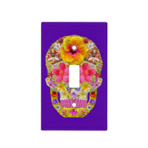 Flower Skull 4 - Tropical Light Switch Cover