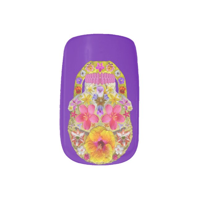 Flower Skull 4 - Tropical Minx Nail Wraps (Left Thumb)