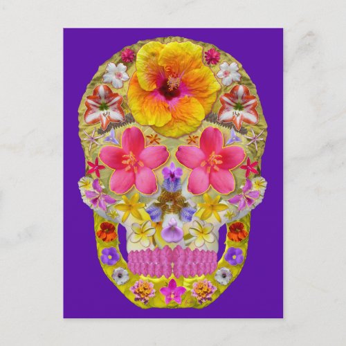 Flower Skull 4 _ Tropical Postcard